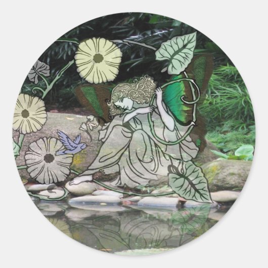 Melk door het water2 ronde sticker (Voorkant)