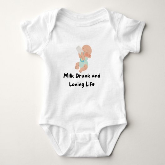 👶 "Melk Drink en liefdevol leven" Baby T-shirt 🍼 (Voorkant)