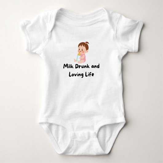 👶 "Melk Drink en liefdevol leven" Baby T-shirt 🍼 (Voorkant)