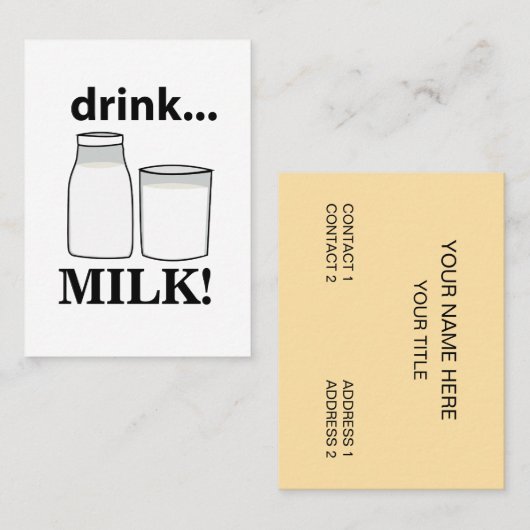 Melk Drink Melk Visitekaartje (Voorkant / Achterkant)