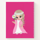 Melk en bloemen op levendige roze notitieboek (Achterkant)