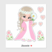 Melk en bloemen sticker (Vel)