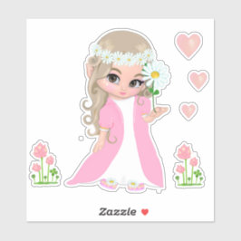 Melk en bloemen sticker