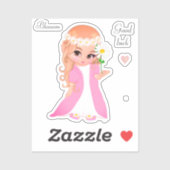 Melk en bloemen sticker (Vel)