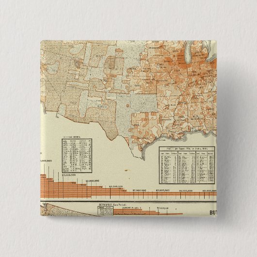 Melk en boter vierkante button 5,1 cm (Voorkant)