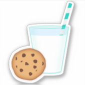 Melk en Chocolade Chip Cookie Sticker (Voorkant)