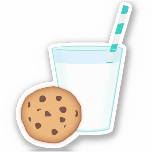 Melk en Chocolade Chip Cookie Sticker (Voorkant)