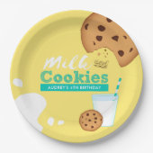 Melk en chocolade Chip Cookies Birthday Party Papieren Bordje (Voorkant)