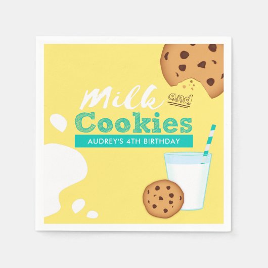 Melk en chocolade Chip Cookies Birthday Party Servetten (Voorkant)