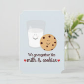 Melk en Cookie Valentijnsdag Platte Kaart (Staand voorkant)