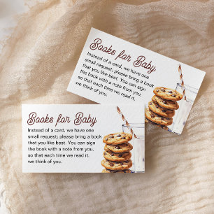 Melk en Cookies Baby shower Boeken voor Baby Informatiekaartje