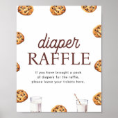 Melk en Cookies Baby shower Luier Raffle Game Poster (Voorkant)