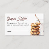 Melk en Cookies Baby shower Luier Raffle Ticket Informatiekaartje (Voorkant)