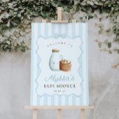 Melk en Cookies Blauw Baby shower Welkomstbord Poster
