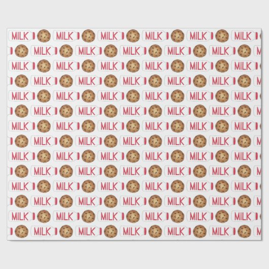 Melk en Cookies Chocolade Chip Cookie Milkman Cadeaupapier (Vlak)