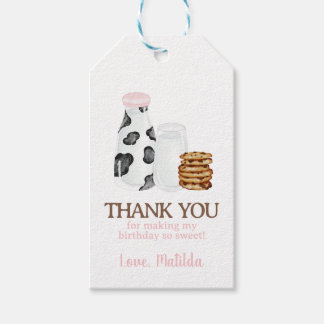 Melk en Cookies Eerste Verjaardagsfeestje Gast Fav Cadeaulabel
