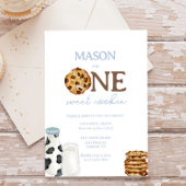 Melk en Cookies Eerste Verjaardagsfeestje Uitnodig Kaart