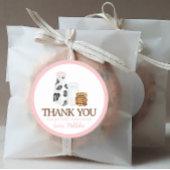 Melk en Cookies koe print Verjaardagsfeestgunst Ronde Sticker