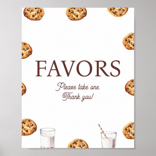 Melk en Cookies Party Favorieten Sign Poster (Voorkant)