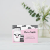 Melk en Cookies Roze Baby shower Luier Raffle Informatiekaartje (Staand voorkant)