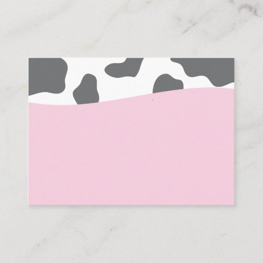 Melk en Cookies Roze Baby shower Luier Raffle Informatiekaartje (Achterkant)