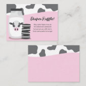 Melk en Cookies Roze Baby shower Luier Raffle Informatiekaartje (Voorkant / Achterkant)