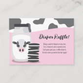 Melk en Cookies Roze Baby shower Luier Raffle Informatiekaartje (Voorkant)