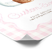 Melk en Cookies Roze Baby shower Tafelborden Poster (Hoek)