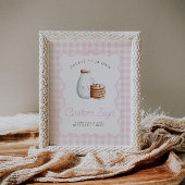 Melk en Cookies Roze Baby shower Tafelborden Poster