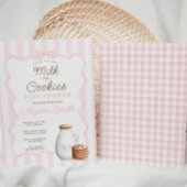 Melk en Cookies Roze Baby shower Uitnodiging