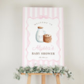Melk en Cookies Roze Baby shower Welkomstbord Poster