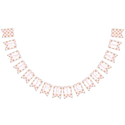 Melk en Cookies Roze Verjaardag Vlaggetjes (Alle)