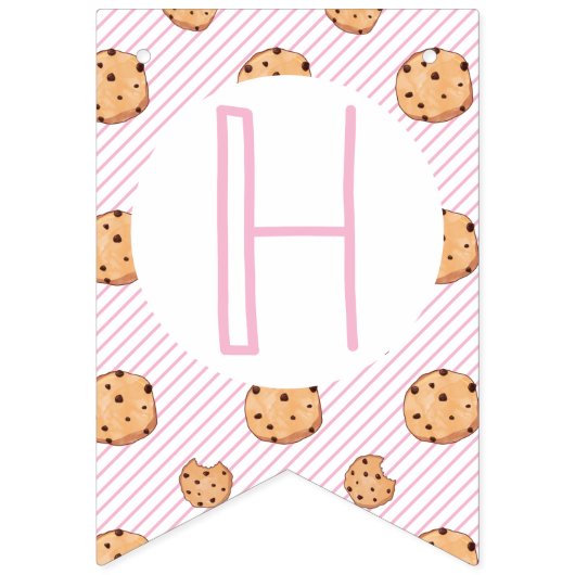 Melk en Cookies Roze Verjaardag Vlaggetjes (Tweede vlag)