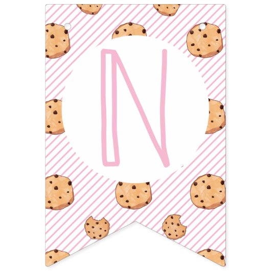 Melk en Cookies Roze Verjaardag Vlaggetjes (Derde vlag)