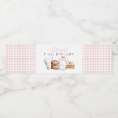 Melk en Cookies Roze Verjaardag Waterfles Etiket (Enkel label)