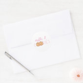 Melk en Cookies Roze Verjaardagsfeest Ronde Sticker (Envelop)