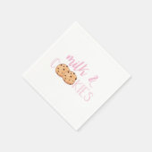 Melk en Cookies Roze Verjaardagsfeest Servet (Hoek)