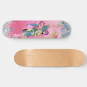 Melk en draak op roze dd-merk persoonlijk skateboard (Horizontaal)