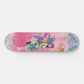 Melk en draak op roze dd-merk persoonlijk skateboard (Horizontaal)