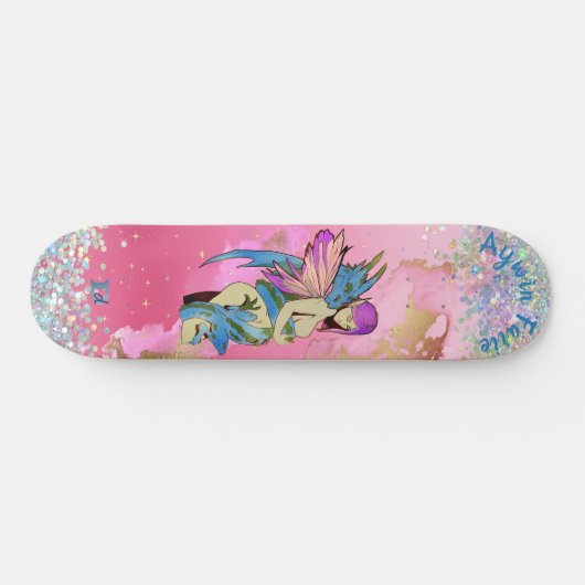 Melk en draak op roze dd-merk persoonlijk skateboard (Horizontaal)