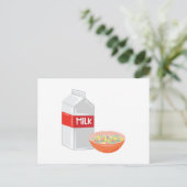Melk en granen briefkaart (Staand voorkant)
