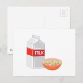 Melk en granen briefkaart (Voorkant / Achterkant)