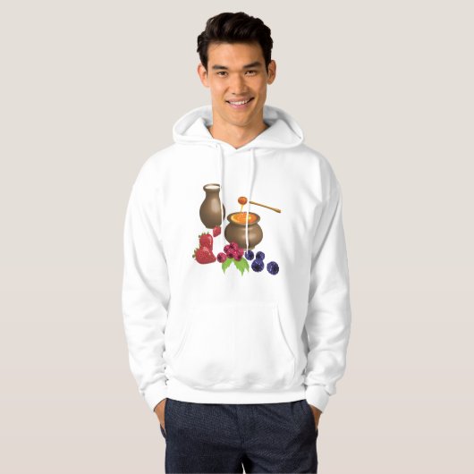 Melk en honing met bessen rustiek eten hoodie (Voorkant volledig)