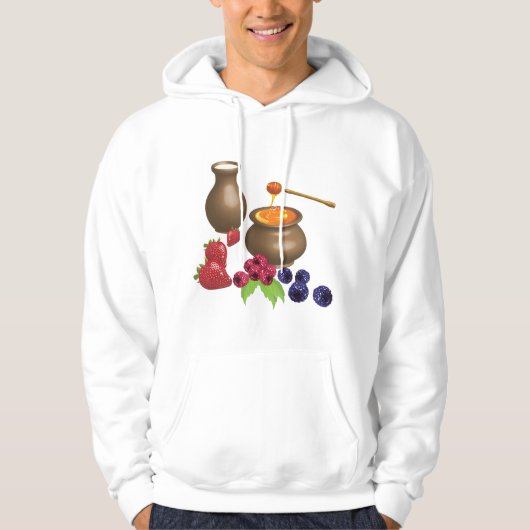 Melk en honing met bessen rustiek eten hoodie (Voorkant)