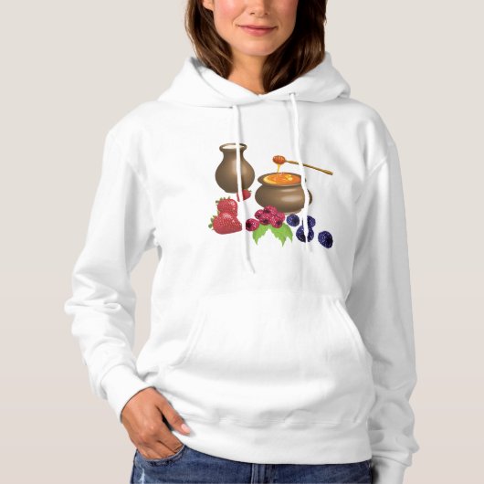 Melk en honing met bessen rustiek eten hoodie (Voorkant)