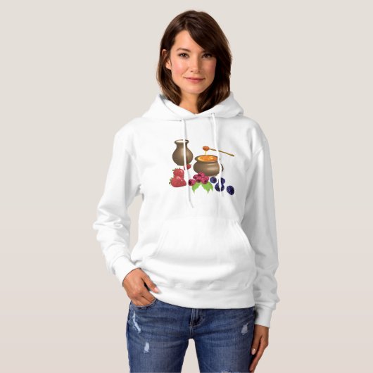 Melk en honing met bessen rustiek eten hoodie (Voorkant volledig)