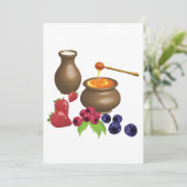 Melk en honing met bessen rustiek eten kaart (Staand voorkant)