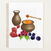 Melk en honing met bessen rustiek eten planner (Voorkant)