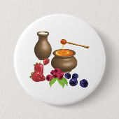 Melk en honing met bessen rustiek eten ronde button 7,6 cm (Voorkant)
