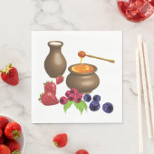Melk en honing met bessen rustiek eten servet (Insitu)